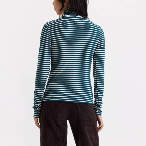 Levi's Ribbed Blue and White Striped Turtleneck - Picture 3 of 10